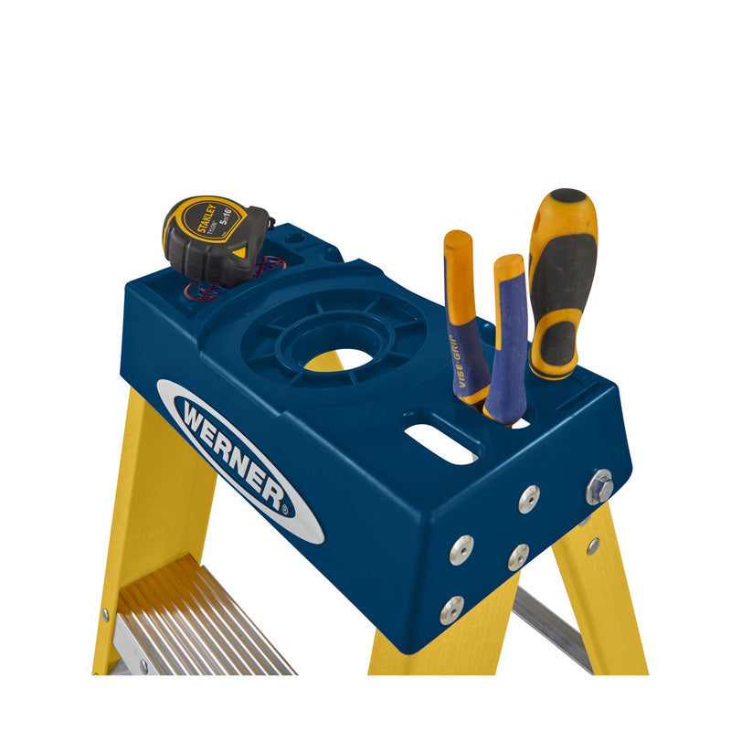 Werner Fibreglass Swingback Step Ladder 6 Tread SWH 2.59m