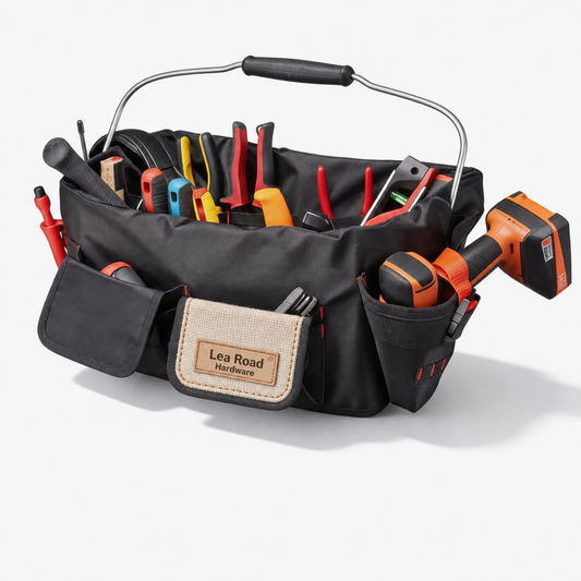 Lea Road Hardware Heavy Duty Tool Bag – Multi-Pocket Electrician & DIY Storage Tote