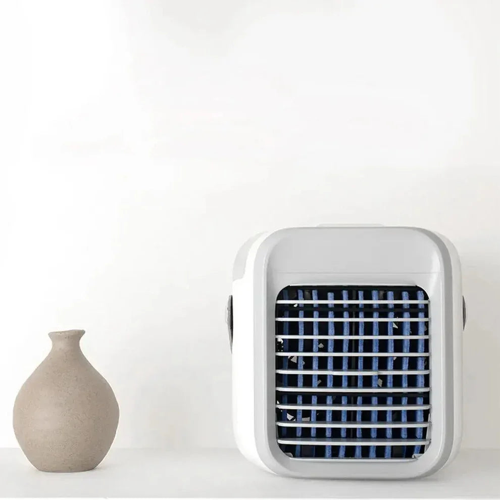 Portable Mini Air Cooler Fan – 3-in-1 Cooling Fan & Humidifier | Cordless USB Rechargeable